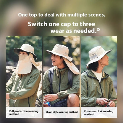 Naturehike Black Coated UPF2000+ Wide Brim Hat Sun Fisherman Hat UV Protected
