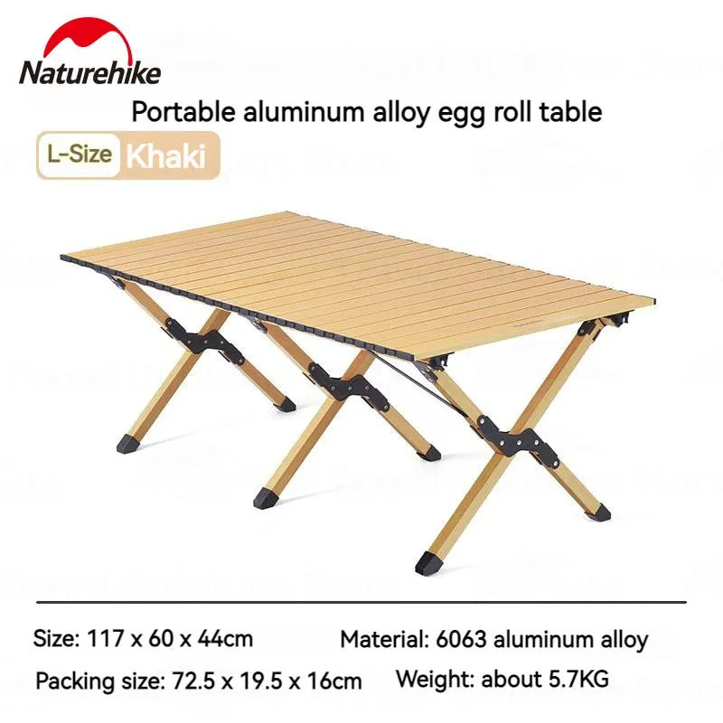 Naturehike L01 Aluminum Alloy Oak Egg Roll Table LARGE