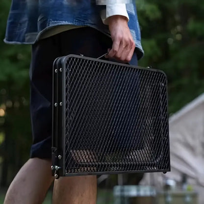 Outdoor Camping Iron Mesh Portable Folding Table