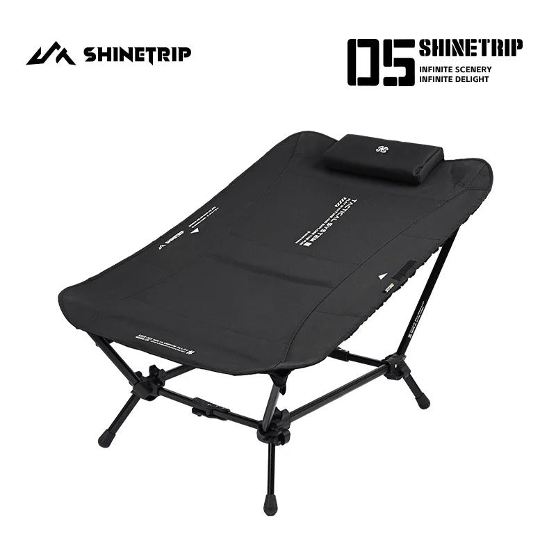 ShineTrip Full Flat Camping Recliner Foldable Aluminum Rest Chair