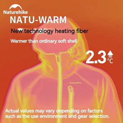 Naturehike Soft Shell Hiking Winter Windbreaker Jacket Hooded BLACK