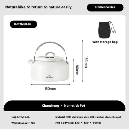 Naturehike Ultralight Ceramic Non-Stick Portable Camping Kettle 0.8L