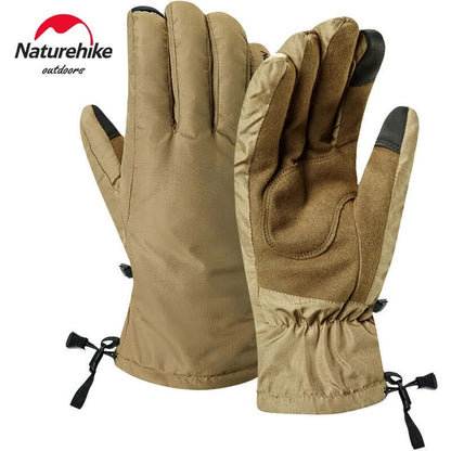 Naturehike outdoor warm winter gloves with touchscreen fingertips, brown colour