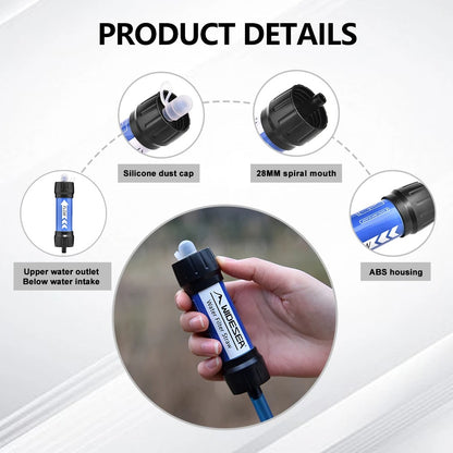 Widesea Camping Outdoor Water Purifier 0.01Micron Filtration Portable Reusable Straw