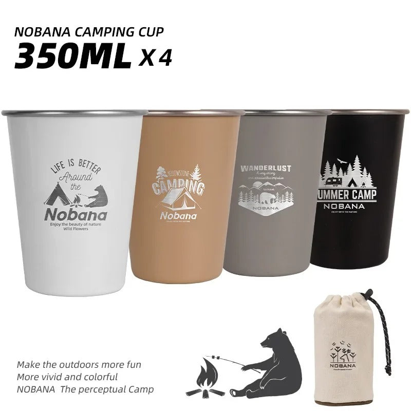 NOBANA 350ML Outdoor 4pcs Cup Set