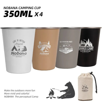NOBANA 350ML Outdoor 4pcs Cup Set