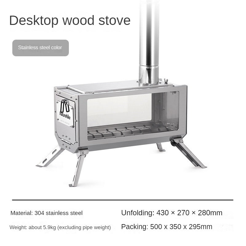 Naturehike Tabletop Portable Stainless Steel Wood Burning Split Stove