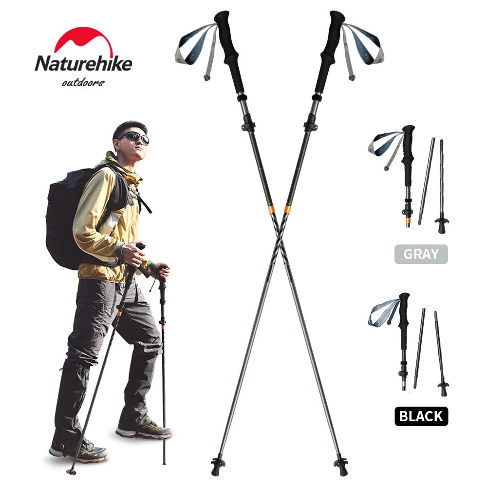 Naturehike Gale Pro 5-Section Trekking Pole Carbon Fiber Aluminum Alloy 2pcs Set