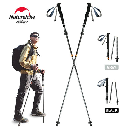 Naturehike Gale Pro 5-Section Trekking Pole Carbon Fiber Aluminum Alloy 2pcs Set