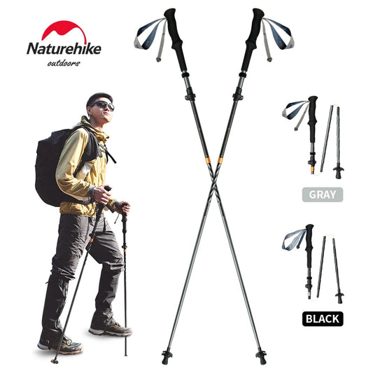 Naturehike Gale Pro 5-Section Trekking Pole Carbon Fiber Aluminum Alloy 2pcs Set