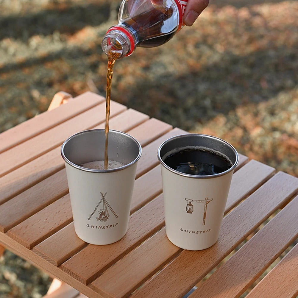 ShineTrip Outdoor 4pcs Stainless Steel Cup Set