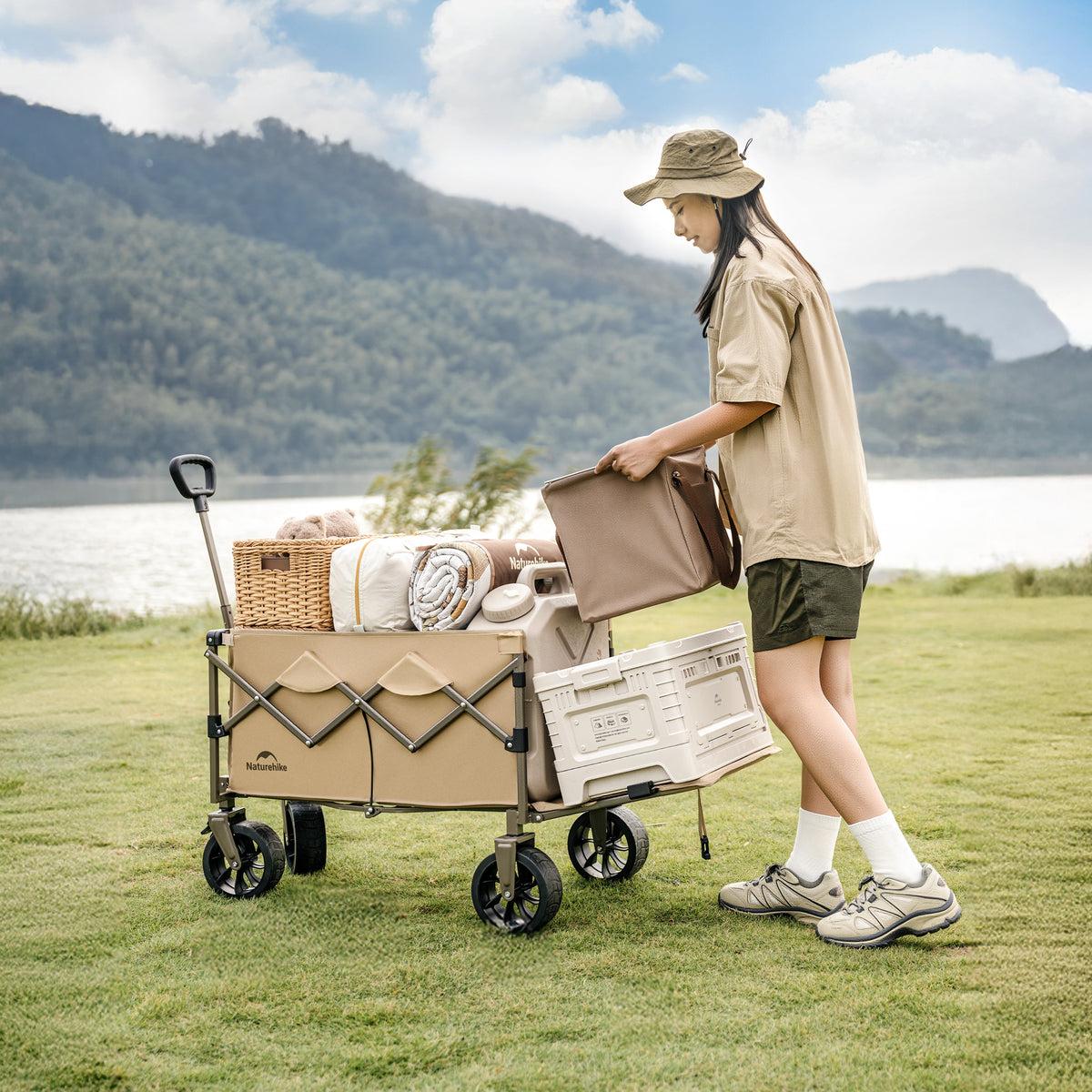 Naturehike Foldable Lightweight Camping Storage Wagon Cart