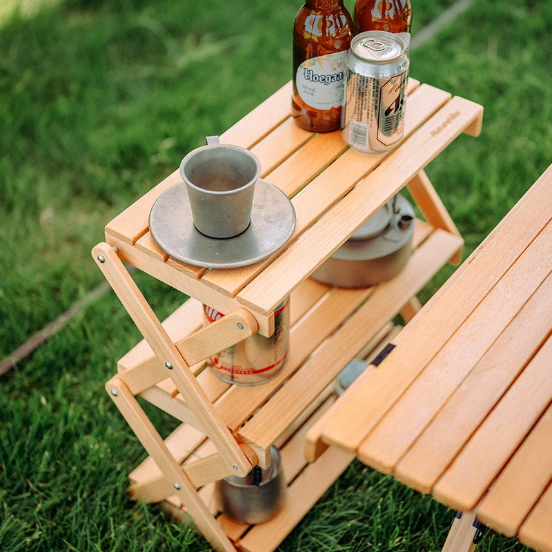 Naturehike Camping  Folding Wood Tabletop Rack Storage Shelf