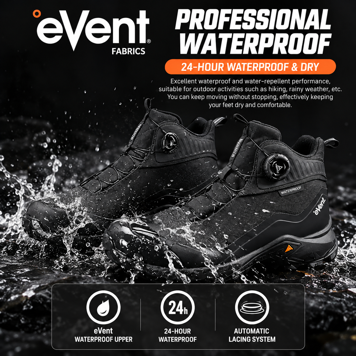 HUMTTO eVent Waterproof All-Terrain Hiking Shoes 240775A