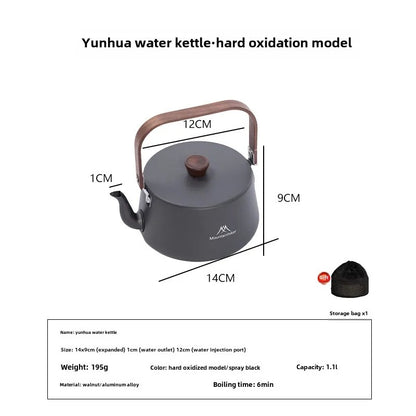 MOUNTAINHIKER Wooden Handle Portable Outdoor Kettle 1.1L