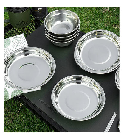 NOBANA CLS 22PCS Triple Stencorpel Stainless Steel Dinware Cooking Camping Set
