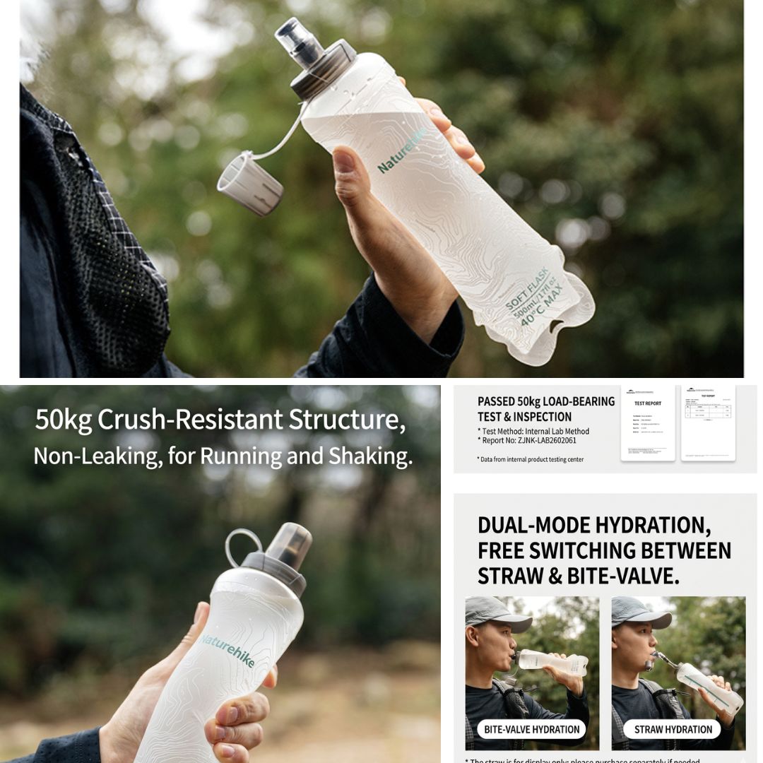 Naturehike Ultralight Soft Foldable TPU Water Bottle 500ml
