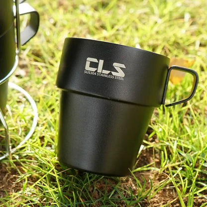 CLS Outdoor 304 Stainless Steel Camping Mug Set – 4PCS