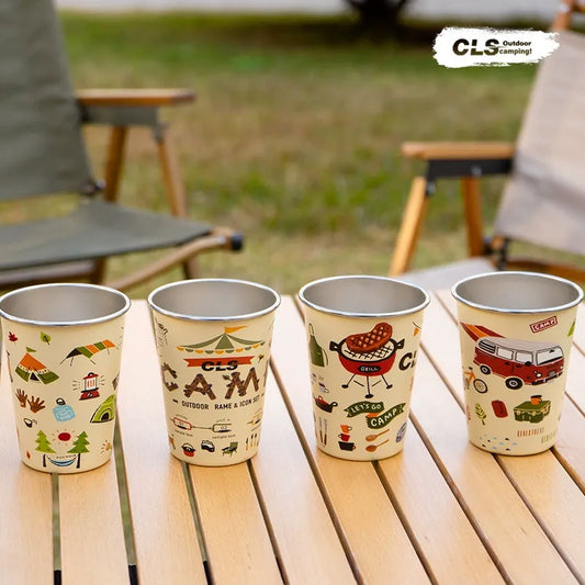 CLS Stainless Steel Camping Cup Set (4PCS)