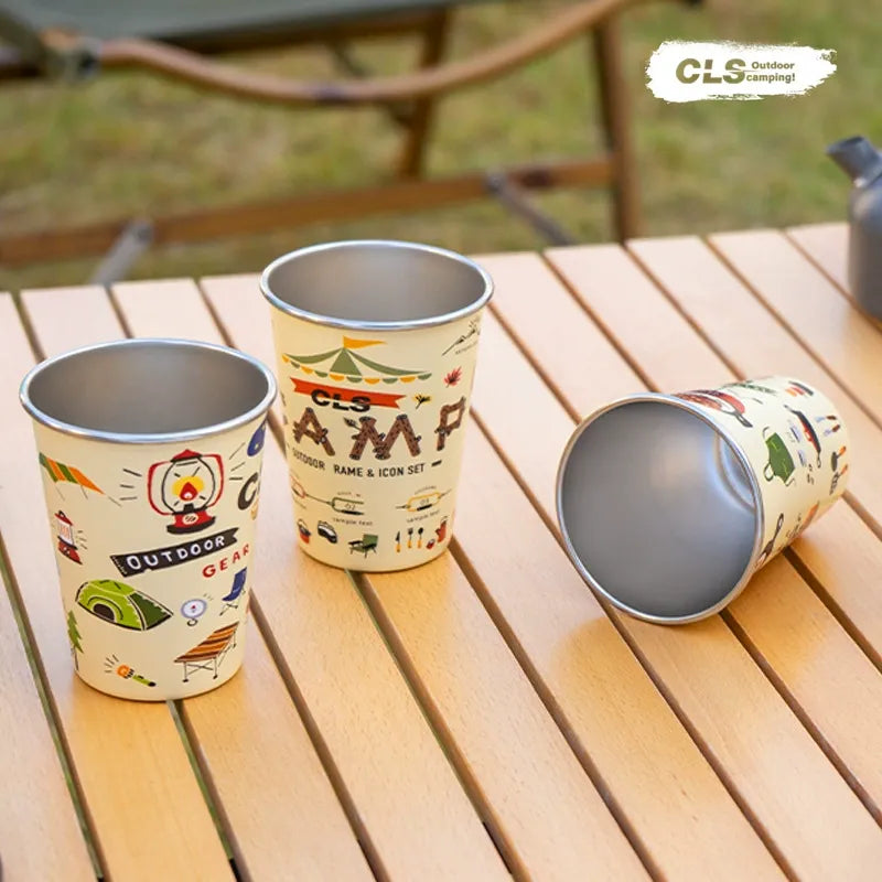 CLS Stainless Steel Camping Cup Set (4PCS)