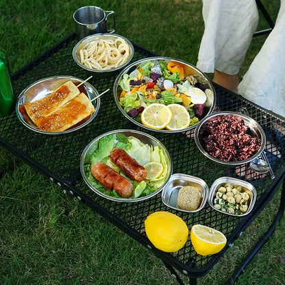 CLS 22pcs Outdoor Portable Dining Plate Set For Family Or Group