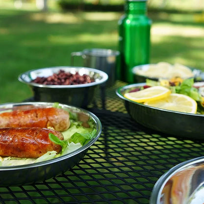 CLS 22pcs Outdoor Portable Dining Plate Set For Family Or Group