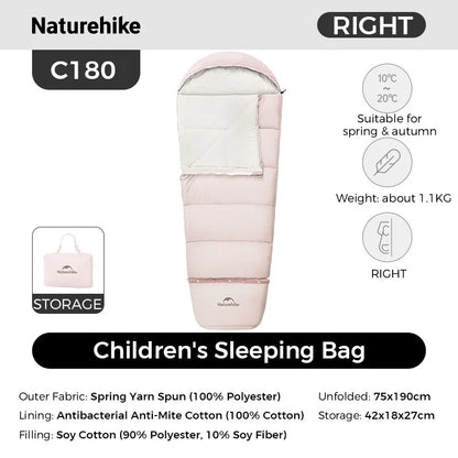 Naturehike Outdoor Camping Extendable Growing Children Cotton Sleeping Bag for Kids