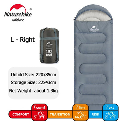 Naturehike Y150 3 Seasons Sleeping Bag Ultralight Large Blue