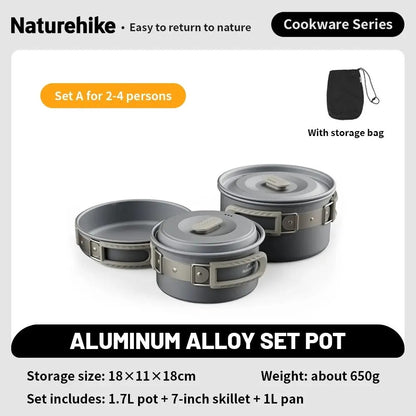 Naturehike Wild trekking Aluminium Alloy Cooking Set