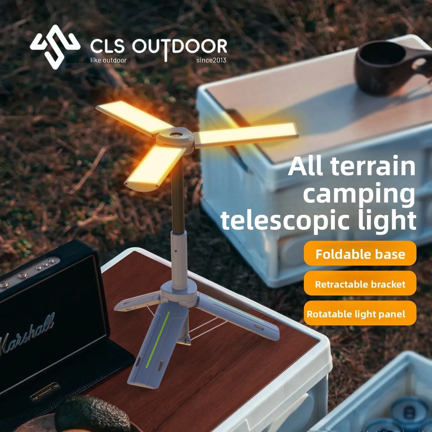 CLS Multifunctional Retractable Camping Outdoor LED Flame Light