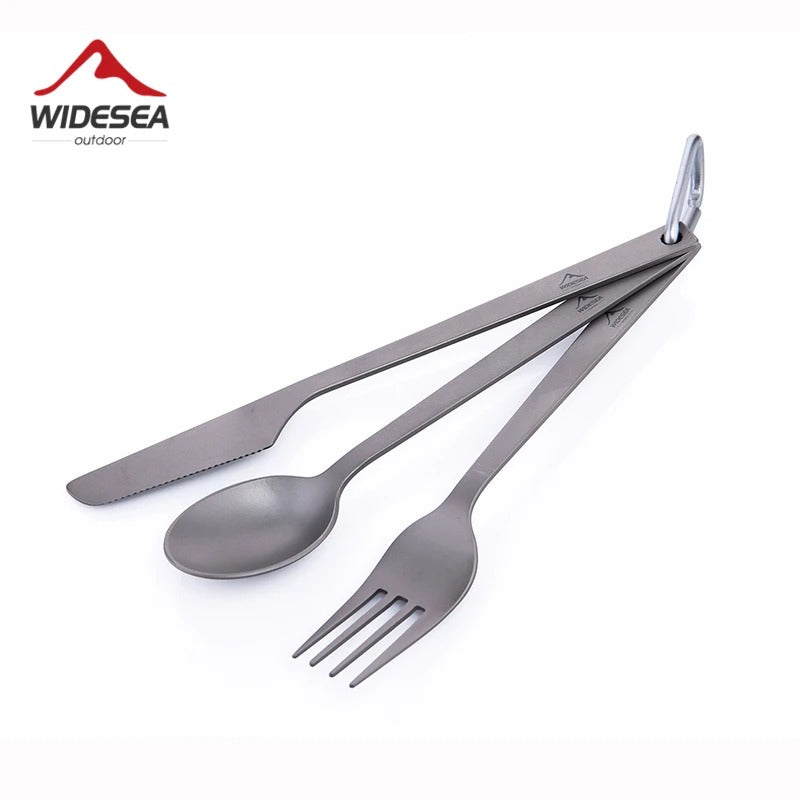 Widesea Ultralight Titanium Tableware Cutlery Set 50G