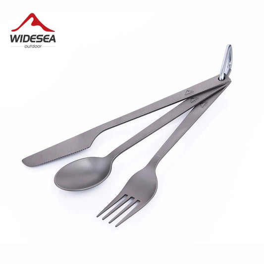 Widesea Ultralight Titanium Tableware Cutlery Set 50G