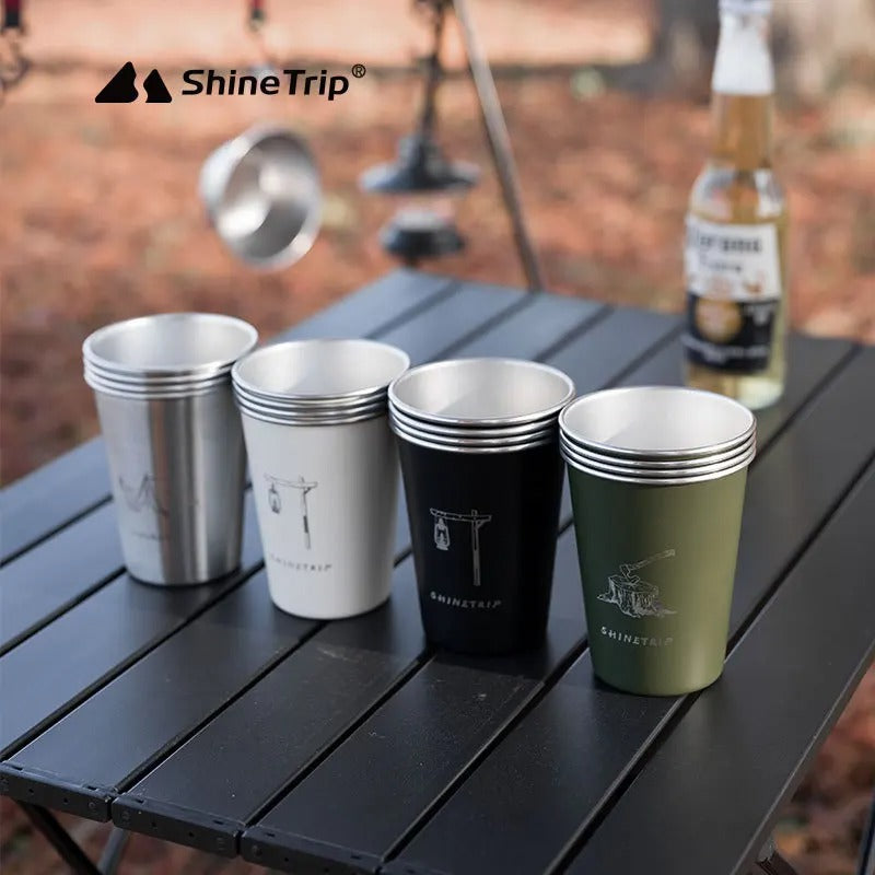 ShineTrip Outdoor 4pcs Stainless Steel Cup Set