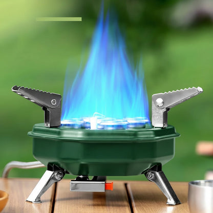 New Portable 5500W Five-Burner Metallic Travel Gas Stove With Bag MA-605