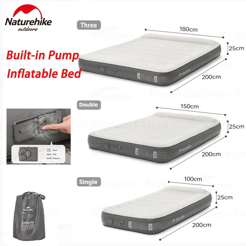 Naturehike Inflatable Camping Mattress with Built-In Pump Grey
