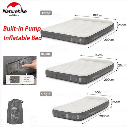 Naturehike Inflatable Camping Mattress with Built-In Pump Grey