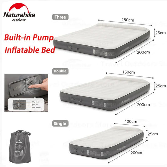 Naturehike Inflatable Camping Mattress with Built-In Pump Grey