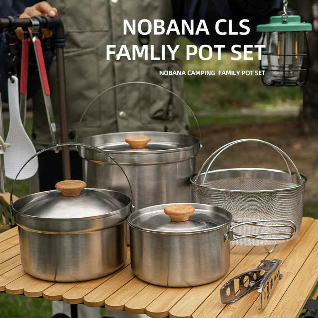 NOBANA 5pcs Camping Family Pot Set TYPE B