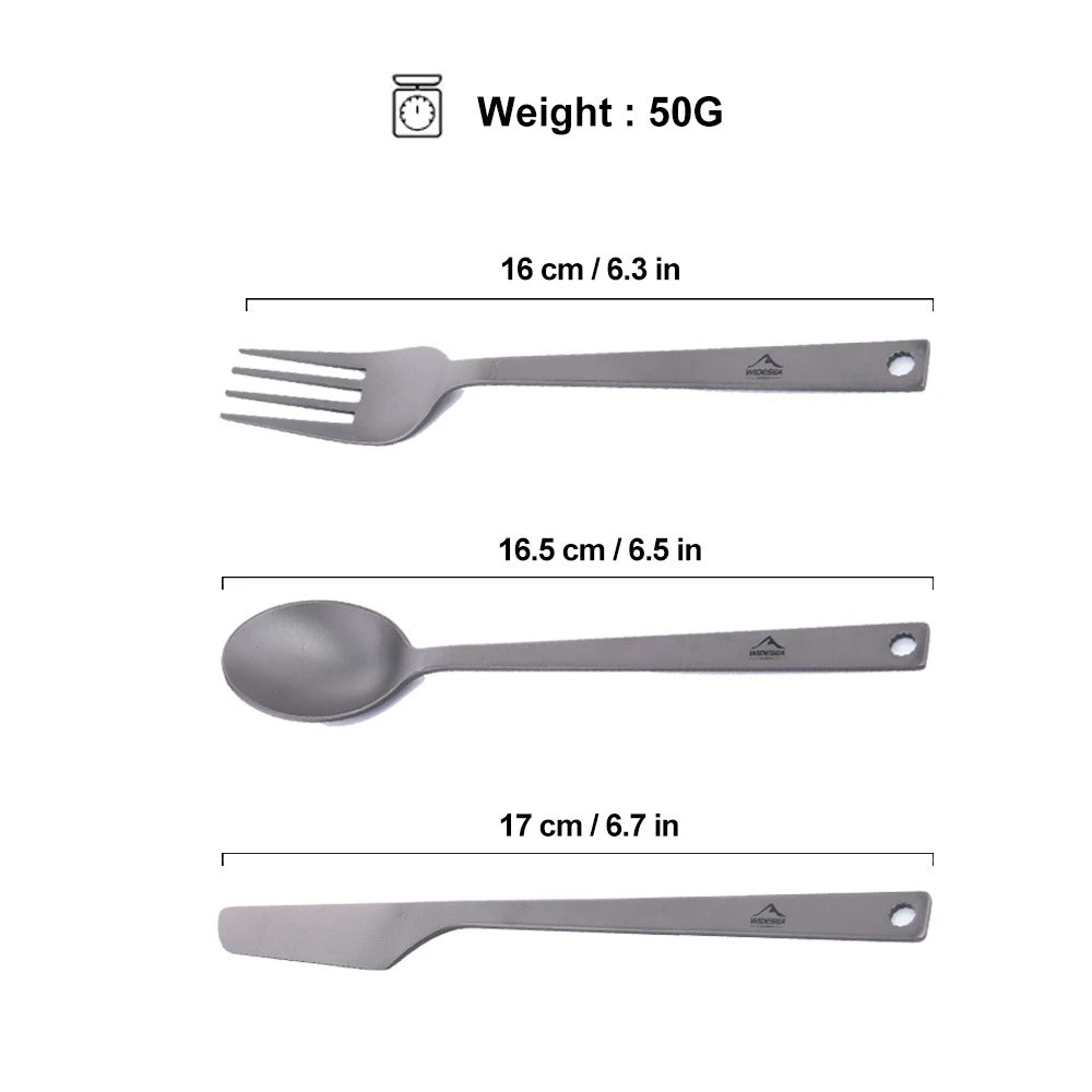 Widesea Ultralight Titanium Tableware Cutlery Set 50G