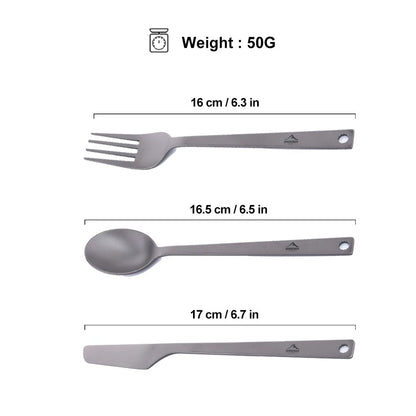 Widesea Ultralight Titanium Tableware Cutlery Set 50G
