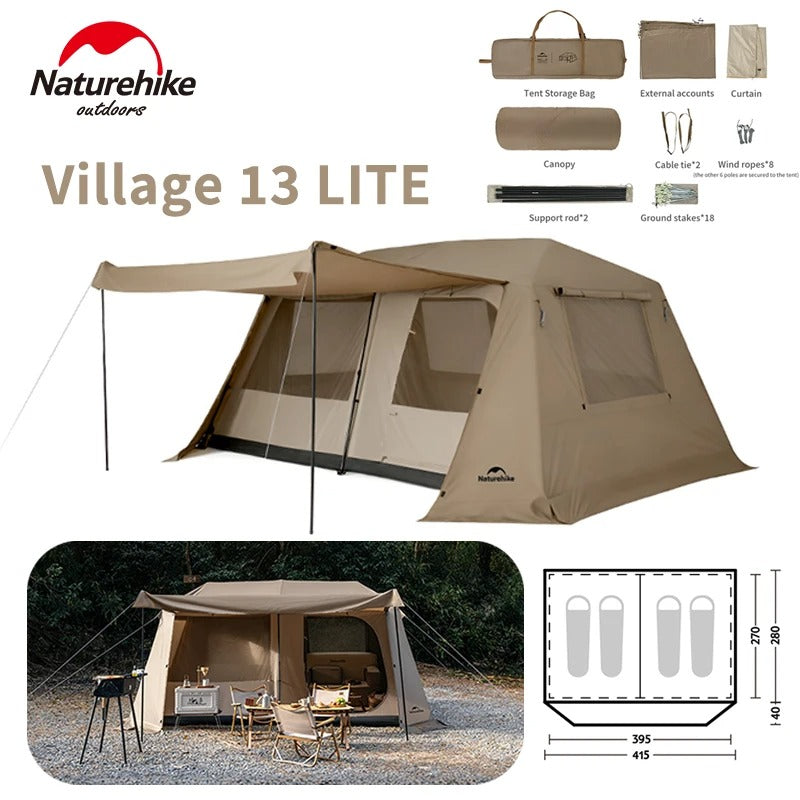 Naturehike VILLAGE 13  5-8 Person Family Camping Ridge Automatic Tent