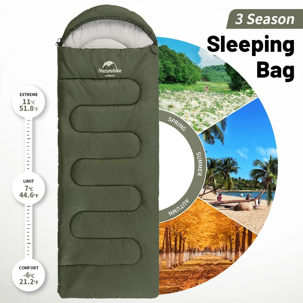 Naturehike Y150  Ultralight Cotton Sleeping Bag Large Green