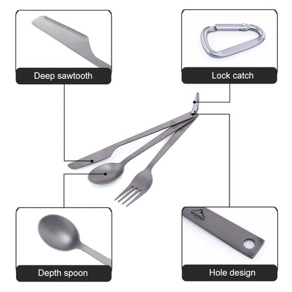 Widesea Ultralight Titanium Tableware Cutlery Set 50G