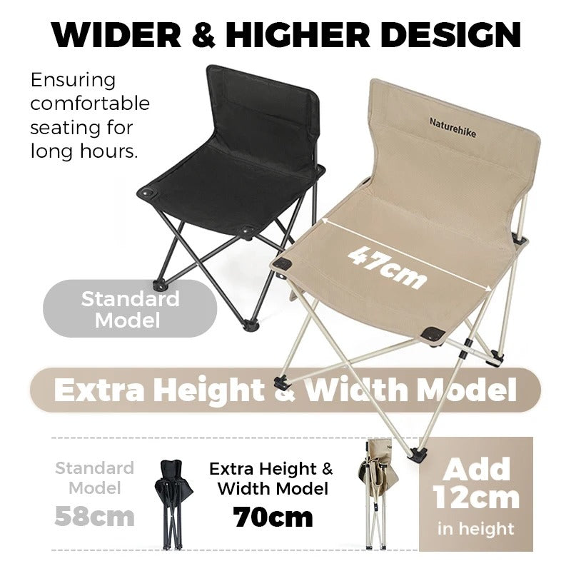 Naturehike T01 Ultralight Foldable Steel Frame Portable Camping Stool