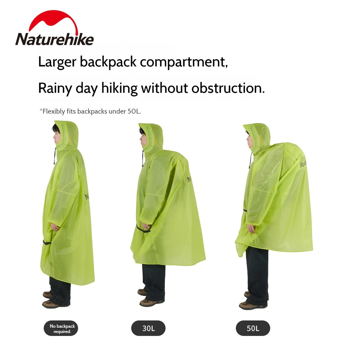 Naturehike Ultralight Heavy Rain & Windproof Outdoor Poncho