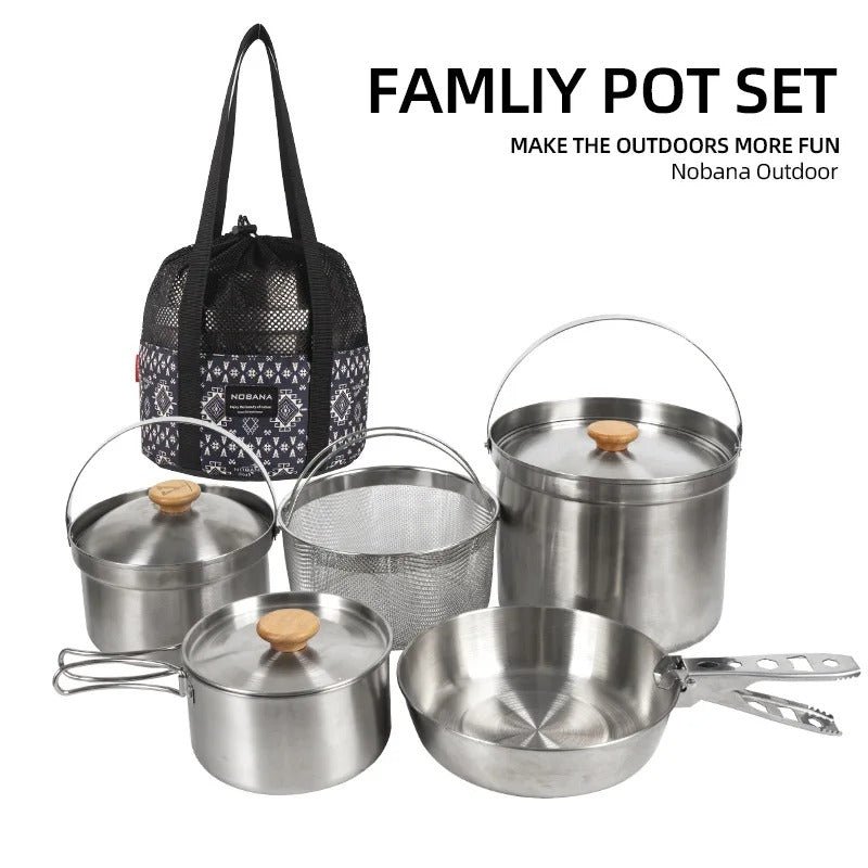 NOBANA 5pcs Camping Family Pot Set TYPE B