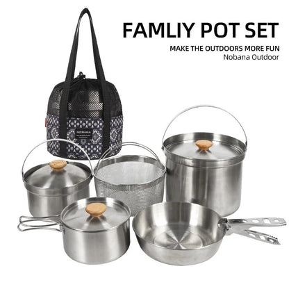 NOBANA 5pcs Camping Family Pot Set TYPE B