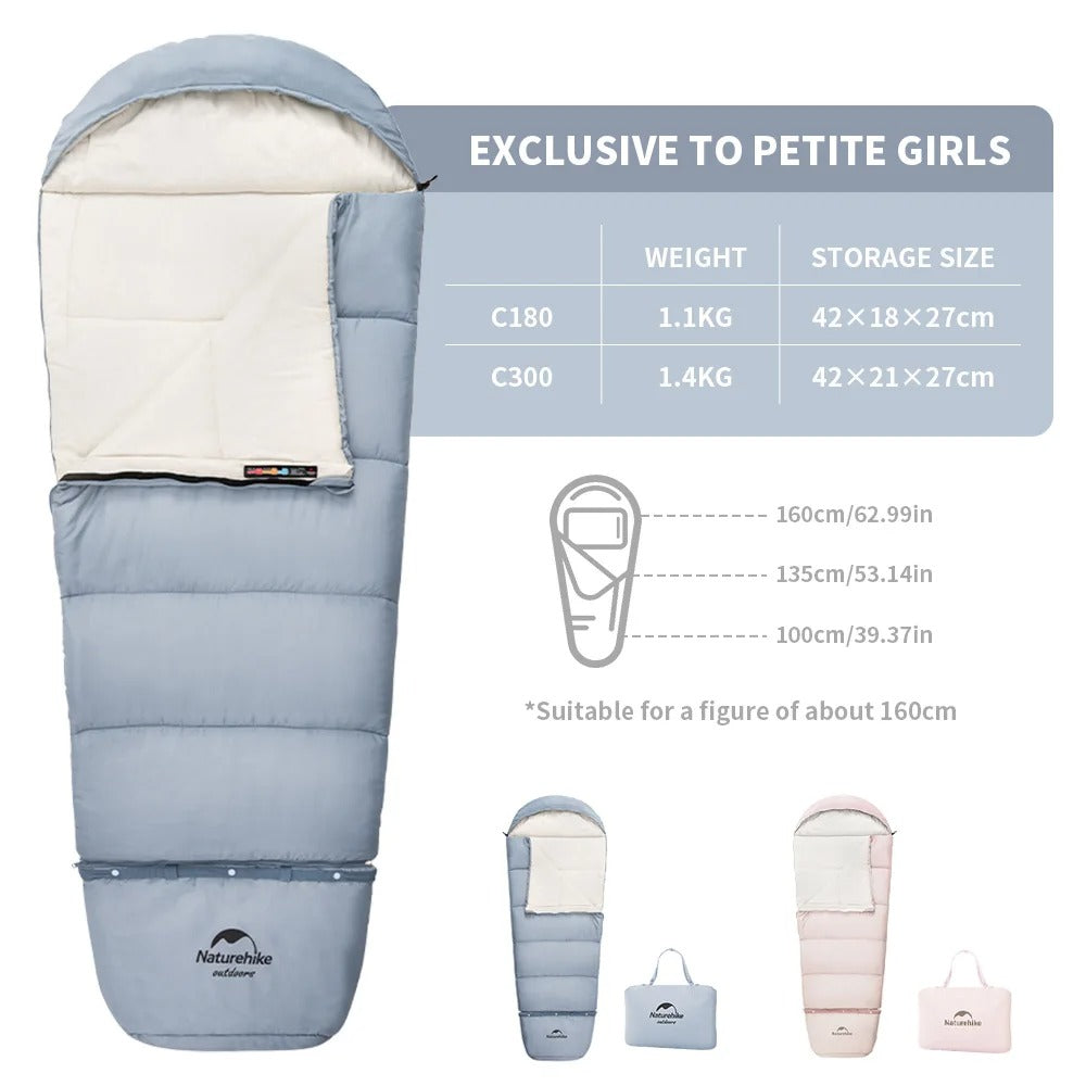 Naturehike Outdoor Camping Extendable Growing Children Cotton Sleeping Bag for Kids