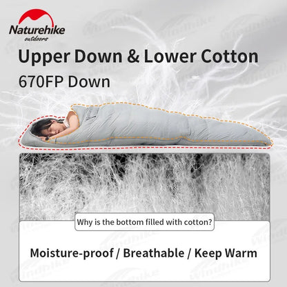 Naturehike UltraLight Duck Down Warm Envelope Hooded Cotton Sleeping Bag RM40