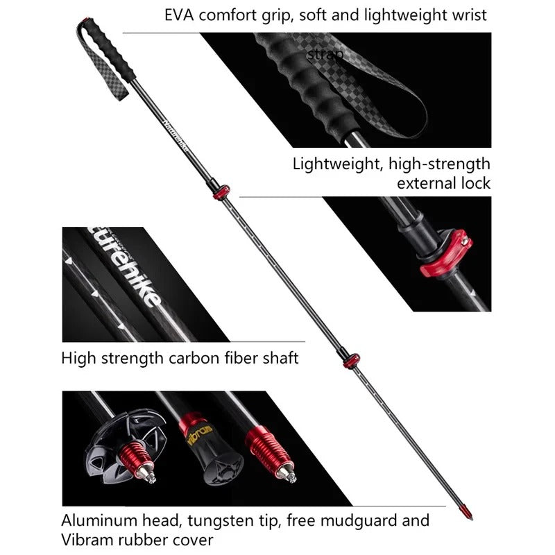 Naturehike ST10 Lightest Telescopic Carbon Fiber Trekking Pole